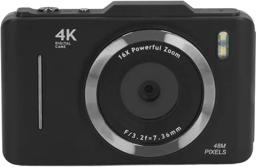 Miniatura 11 de Yunseity Cámara digital 4K, cámaras de pantalla HD de 48 MP de 2.8 pulgadas para fotografía, enfoque automático y antivibraciones, cámara compacta