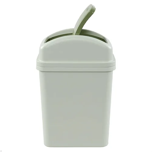 Miniatura 9 de Bote de basura de plástico de 1.8 galones con tapa abatible, cubo de basura pequeño, color verde