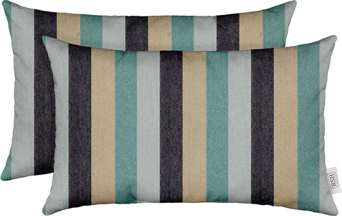 Miniatura 135 de RSH DECOR: Sunbrella - Juego de 4 almohadas lumbares, 20 x 12 pulgadas, tela de rendimiento resistente al agua y a la decoloración, fundas