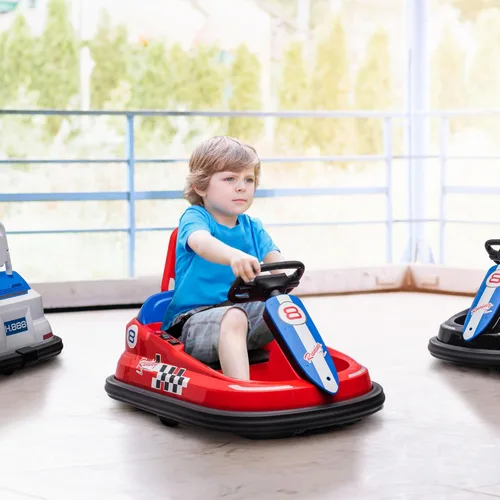Miniatura 2 de Aosom Coche de Choque para Niños Pequeños, Rotación 360° Coche Eléctrico de 6V para Niños con Bordes de Parachoques de EVA, Motor Doble, Canciones