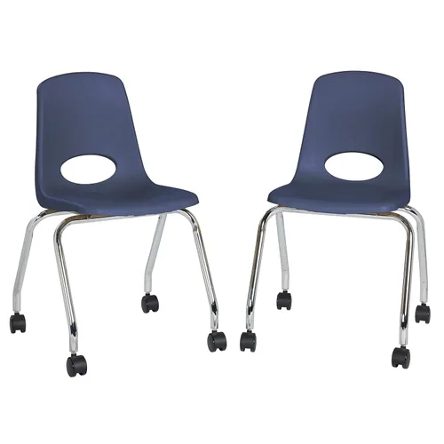 Miniatura 10 de FDP - Silla escolar móvil de 18 pulgadas con ruedas para niños, adolescentes y adultos, asiento ergonómico para aprendizaje en casa, aula u oficina