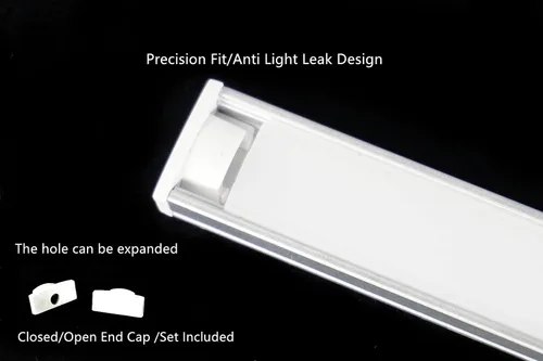 Miniatura 8 de Paquete de 10 tiras LED preperforadas con agujero avellanado de 3.3 pies, difusor de canal en U, sierra para metales, fácil de cortar, ajustada