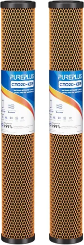 Miniatura 10 de PUREPLUS Cartucho de filtro de agua de sedimentos de carbono CTO para toda la casa de 5 micrones, 20 x 2.5 pulgadas, compatible con C1-20, EP-20