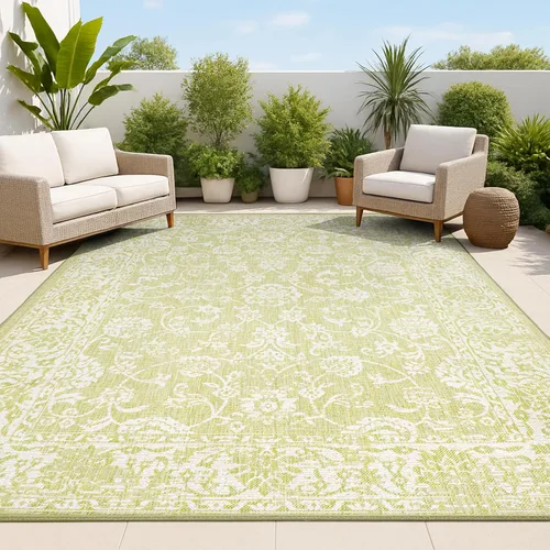 Miniatura 18 de JONATHAN Y Alfombra de pasillo floral tejida para interiores y exteriores 2X8, color crema/verde, tela bohemio texturizada para el patio trasero