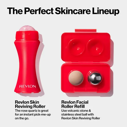 Miniatura 4 de Revlon - Paquete de recambio para el rodillo facial absorbente y refrescante, con piedras volcánicas y de acero inoxidable en una funda