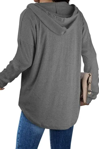 Miniatura 4 de Bofell Sudaderas con capucha de moda para mujer, sudaderas largas con cuello en V, sudaderas de Halloween a la moda ahora 2023