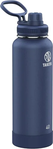 Miniatura 43 de Takeya Actives - Botella de agua de acero inoxidable, con aislamiento térmico y tapa de boquilla, capacidad de 24 onzas, color azul piedra Piedra