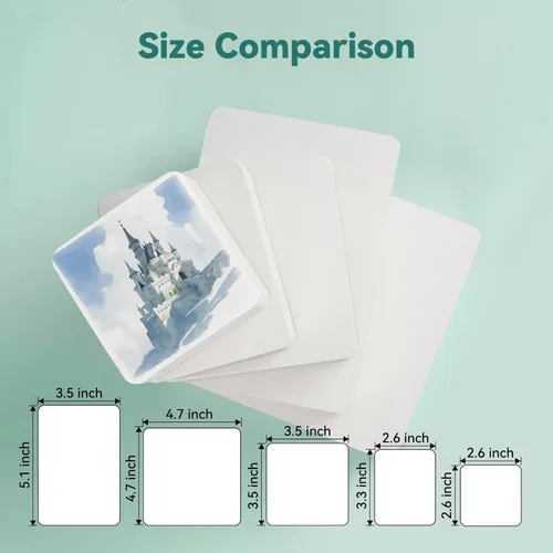 Miniatura 3 de Lightwish 60 hojas de mini cuaderno de bocetos de acuarela de 3.5 x 3.5 pulgadas, prensa caliente de 300 gsm/140 libras, cuaderno de pintura