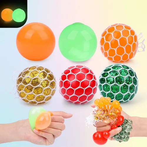 Miniatura 4 de Paquete de 20 bolas antiestrés, bolas esponjosas, bolas para apretar para adultos, bolas de alivio del estrés, rellenos de caja de premios