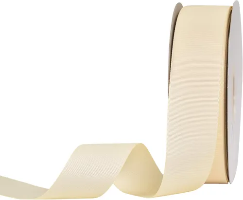 Miniatura 69 de YAMA Rollo de cinta de grogrén sólido, 1 pulgada, 25 yardas para cintas de envoltura de regalos, color blanco