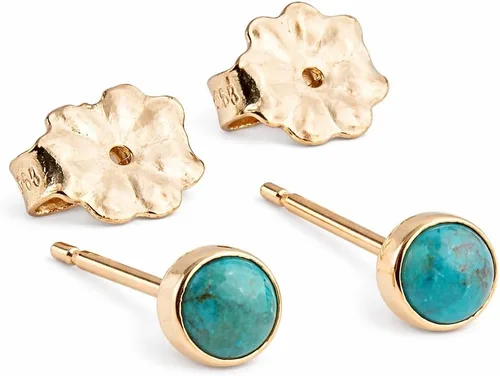 Miniatura 32 de Juego de aretes pequeños de oro con bisel, bola para cartílago, tragus, hélice, múltiples joyas hipoalergénicas de piedra natal para mujer