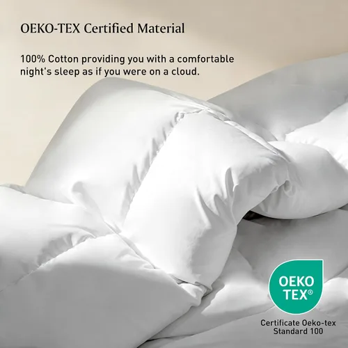 Miniatura 2 de Beautyrest Luxury Hotel Collection - Edredón de fibra de plumón de ganso blanco tamaño Queen, ultrasuave, 100% algodón, transpirable, relleno