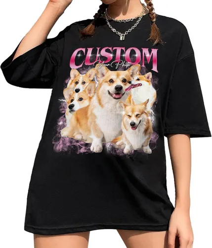 IZI POD Personaliza tus propias camisetas Bootleg Rap, personaliza tu texto vintage camiseta, camisetas gráficas personalizadas, regalo de