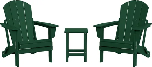 Miniatura 25 de WestinTrends Malibu HDPE - Silla plegable Adirondack de polietileno para exteriores, color negro