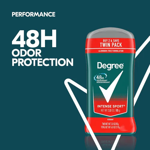 Miniatura 3 de Degree Desodorante de protección original para hombre, 2 unidades, desodorante de protección contra olores de 48 horas para hombres, 3 onzas