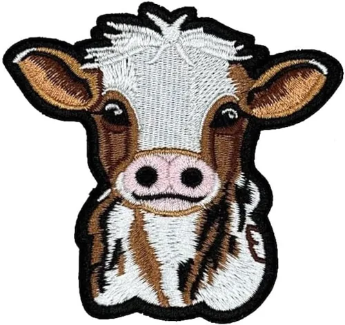 Parche de Vaca – Lindo y Realista Bordado de Animal de Granja Aplique para Chaquetas, Mochilas, Sombreros, Bolsas y Proyectos de Manualidades DIY