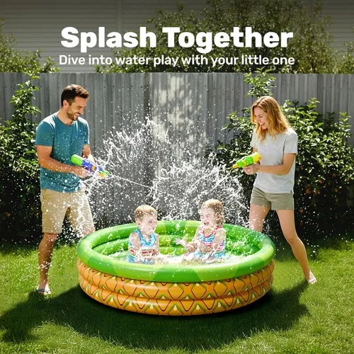 Miniatura 3 de Paquete de 3 piscinas inflables para niños de 45 x 10 pulgadas, sandía, piña y cupcakes para niños de temporada y diversión de temporada, piscina