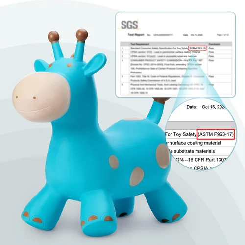 Miniatura 6 de Caballo Saltarín de Jirafa para Niños Pequeños, Animales Saltadores Caballo Saltarín, Juguetes Inflables Saltadores para Montar Regalos para Niños