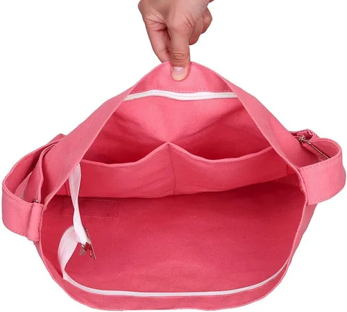 Miniatura 139 de Covelin - Bolsa de hombro informal de lona para mujer, estilo bohemio y retro, bolsa de mano, bolso cruzado, tamaño grande