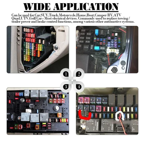 Miniatura 5 de Paquete de 5 fusibles automotrices de perfil bajo Mini Jcase de 50 amperios surtido para camionetas, automóviles y SUV