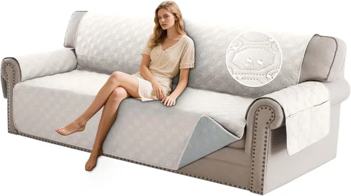 Miniatura 22 de PrinceDeco Funda para Silla y Sofá Impermeable Funda de Sillón Sofá Antideslizante Funda de Sofá Protector de Muebles con Correas Elásticas