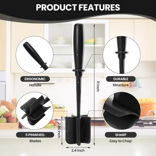 Miniatura 3 de CUNSENR Picador de carne de alta calidad, herramienta trituradora de carne molida de 5 cuchillas curvas, trituradora de carne de nailon resistente