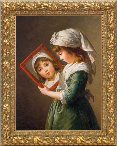 Marco de Lienzo de Madera para Pinturas al Óleo de 5x7, Marco Ornamentado Dorado Acabado de 5x7 de 2" de Ancho para Impresiones de Arte de Pared,
