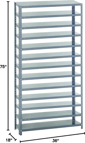 Miniatura 464 de Quantum QSBU-245BK Heavy Duty Shelving Unit with (7) Shelves and (24) QUS245 Black Bins for Garage Warehouse Storage Distribution 400 lb Load