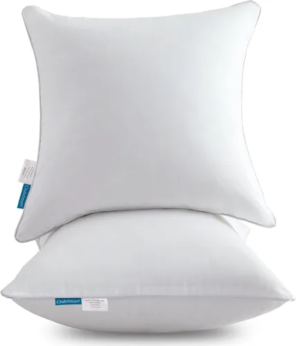 Miniatura 10 de Oubonun Paquete de 2 rellenos de almohada lumbar de 12 x 20 pulgadas, 100% algodón, transpirable, funda rectangular de cojín cuadrado, cojines