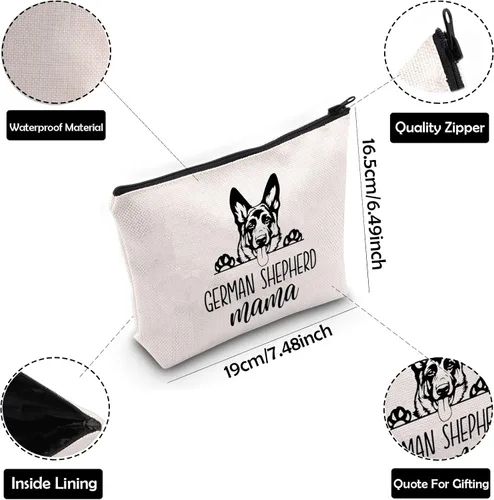 Miniatura 3 de ZJXHPO Pastor alemán dueño de perro regalo divertido pastor mamá bolsa de cosméticos cremallera accesorio bolsa, Pastor Mama, No