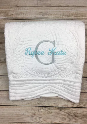 Miniatura 2 de Mantas de edredón de bebé personalizadas con monograma para niños, mantas de bebé para niñas bordadas, regalos de bebé suaves para niña o niño