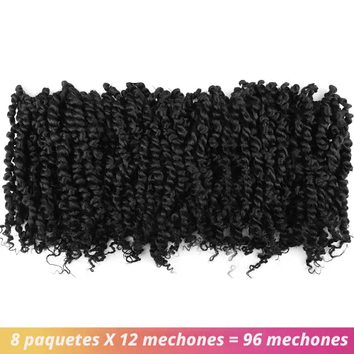 Miniatura 4 de ToyoTress Tiana Passion Twist Hair - Extensiones de cabello sintético pretrenzado de 10 pulgadas, 8 paquetes, trenzas de ganchillo pretrenzadas y 1b