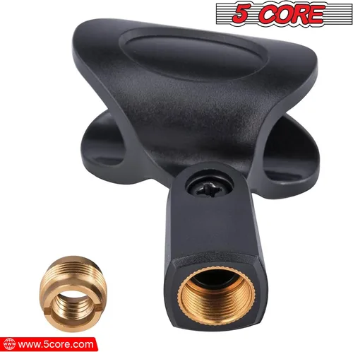 Miniatura 6 de 5 Core Microphone Mic Clip Holder for Mic Stand Universal Adjustable with 5/8" Male to 3/8" Female Screw Adapter Suitable for Handheld Microphones