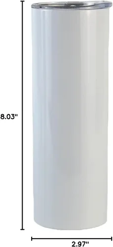 Miniatura 7 de Paquete de 25 vasos rectos de sublimación de 20 onzas con doble pared de acero inoxidable con popote de metal y tapa de plata para bancos mayoristas