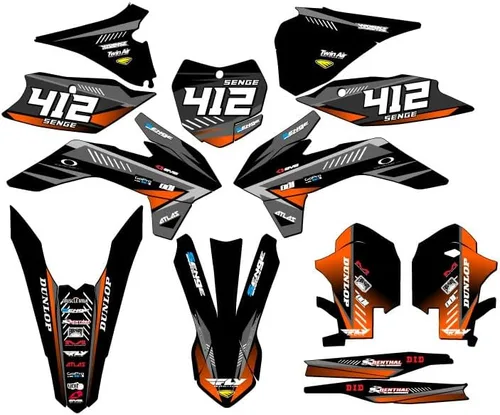 Miniatura 5 de Kit de base gráfica XC Surge Black Senge 2013-2014 compatible con KTM