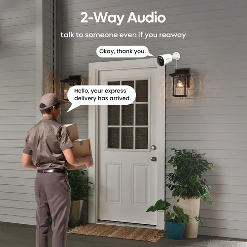 Miniatura 7 de adomii Cámaras de seguridad 2K inalámbricas para exteriores, visión nocturna de 33 pies, IP65 resistente a la intemperie, audio de 2 vías, cámara
