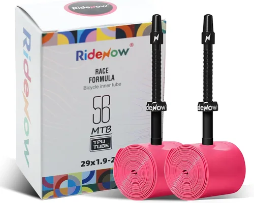Miniatura 15 de RideNow - Paquete de 2 tubos interiores para bicicleta MTB de 24/ 26/27.5/29 pulgadas para 1.3-2.0/1.9-2.5, con válvula Presta de metal/TPU