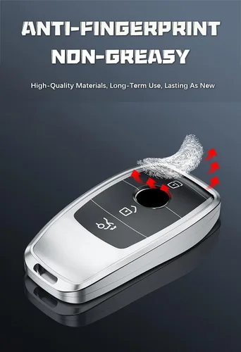 Miniatura 5 de ontto Funda inteligente para llave de automóvil, marco de metal y carcasa de resina para llave de automóvil para Mercedes-Benz Clase A Clase C Clase