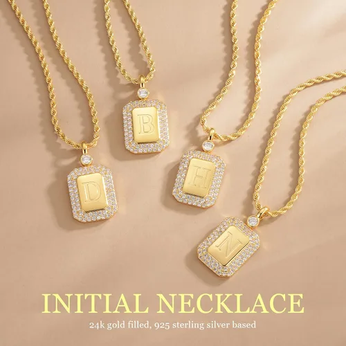 Miniatura 4 de Collar con inicial de oro para el día de San Valentín para mujer, collar con letra para ella, regalo de cumpleaños para amigos, collar con dije