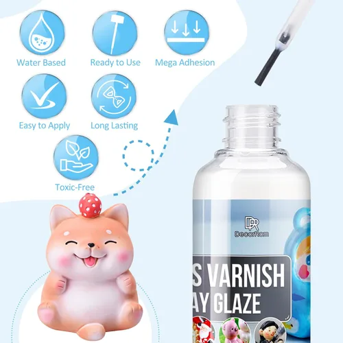 Miniatura 2 de Air Dry Clay Glaze – Barniz de arcilla de 7oz/200ml, esmalte de arcilla polimérica, sellador de escultura de arcilla de alto brillo para cerámica