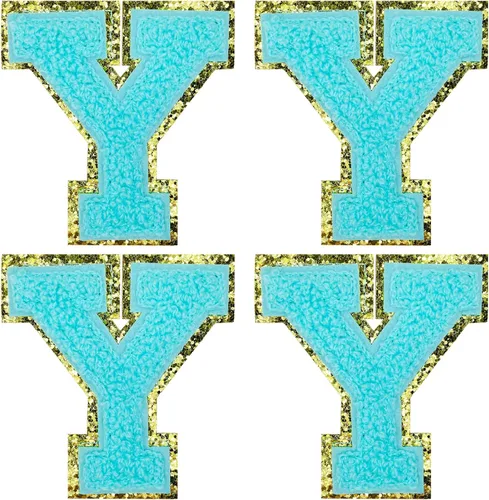 Miniatura 11 de Jongdari Letras termo-adhesivas de felpilla para ropa, parches de letras del alfabeto con brillantina para coser, con adhesivo planchado, 4 Blanco