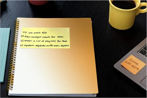 Miniatura 12 de Post-it Notas súper adhesivas de papel 100% reciclado, amarillo canario, 3 pulgadas x 5 pulgadas, 12 blocs de notas adhesivas, 70 hojas por bloc