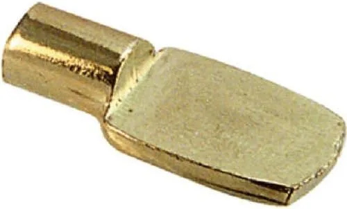 Slide-Co 241940 - Clavija de soporte para estantes, 1/4 pulgadas, metal chapado en latón (paquete de 8)