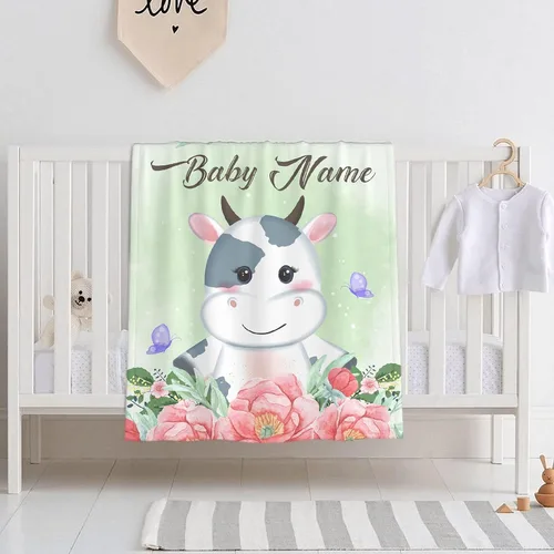 Miniatura 31 de Mantas de bebé personalizadas con diseño de animales, manta personalizada con nombre para niños y niñas, manta de bebé personalizada, regalos