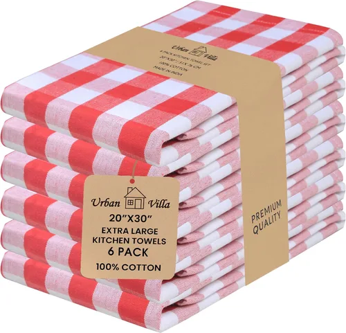Miniatura 75 de Urban Villa Juego de 8 paños de cocina de algodón, altamente absorbentes, súper suaves, de secado rápido, de 12 x 12 pulgadas, para limpieza y 005