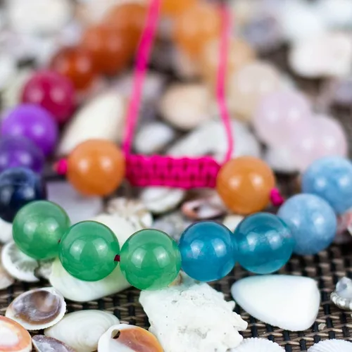 Miniatura 3 de DAZCOLO Pulsera de gemas hecha a mano con piedras preciosas de macramé ajustable de 0.315 in, cuentas redondas, cristales de cuarzo
