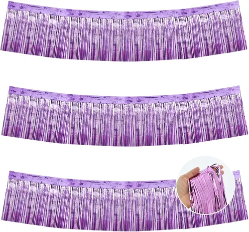 Miniatura 32 de BEISHIDA 3 Paquetes de Guirnalda de Flecos de Lámina Metálica Arcoíris Oscuro para Colgar en la Pared, Banderas de Oropiel para Halloween, Flotas