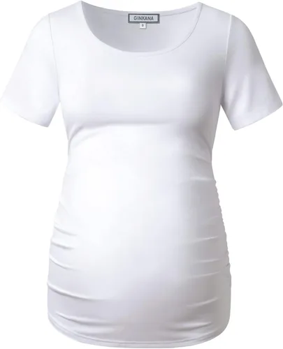 Miniatura 83 de GINKANA Blusas de maternidad de manga corta, diseño floral, fruncido, casual, para mamá, para embarazo