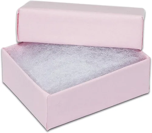 Miniatura 62 de TheDisplayGuys - Paquete de 25 cajas de cartón rellenas de algodón #33 para joyas, color rojo mate (3.5 x 3.5 x 1.0 pulgadas), para envío