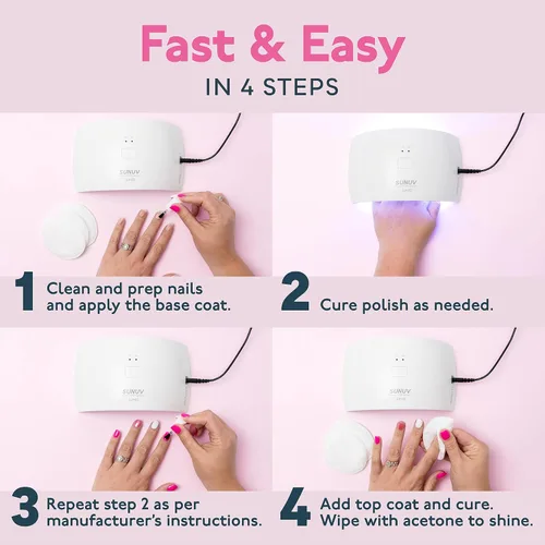 Miniatura 9 de SUNUV Lámpara de uñas LED UV, guantes de luz UV para uñas de gel, guantes sin dedos con protección UV, secador de uñas para lámpara de curado